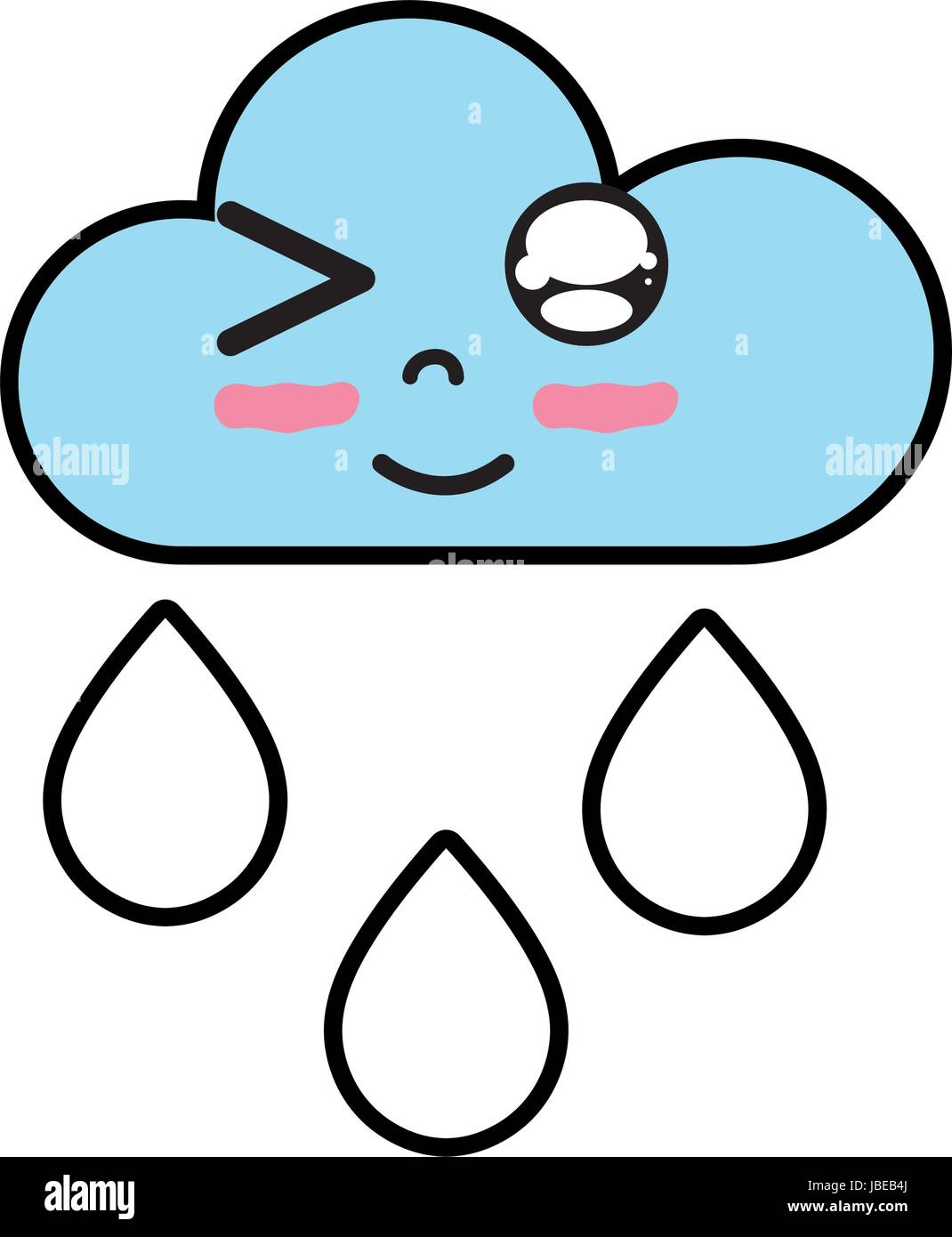 kawaii nice funny cloud raining Stock Vector Image & Art - Alamy