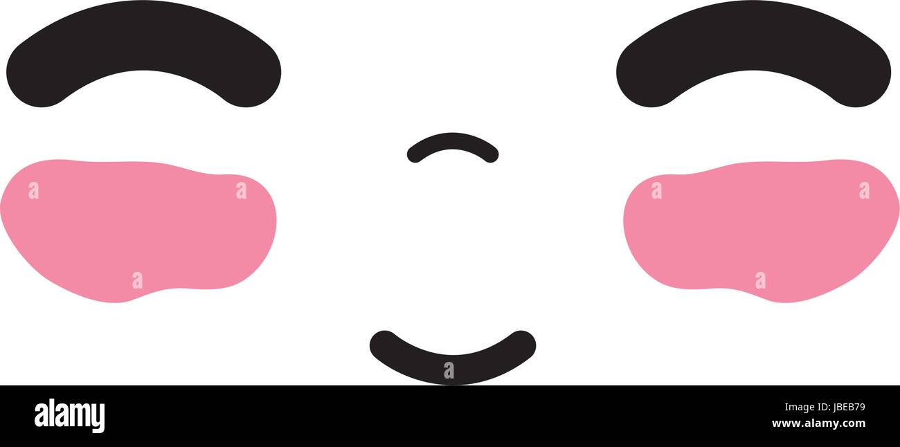 kawaii cute happy face expression Stock Vector Image & Art - Alamy