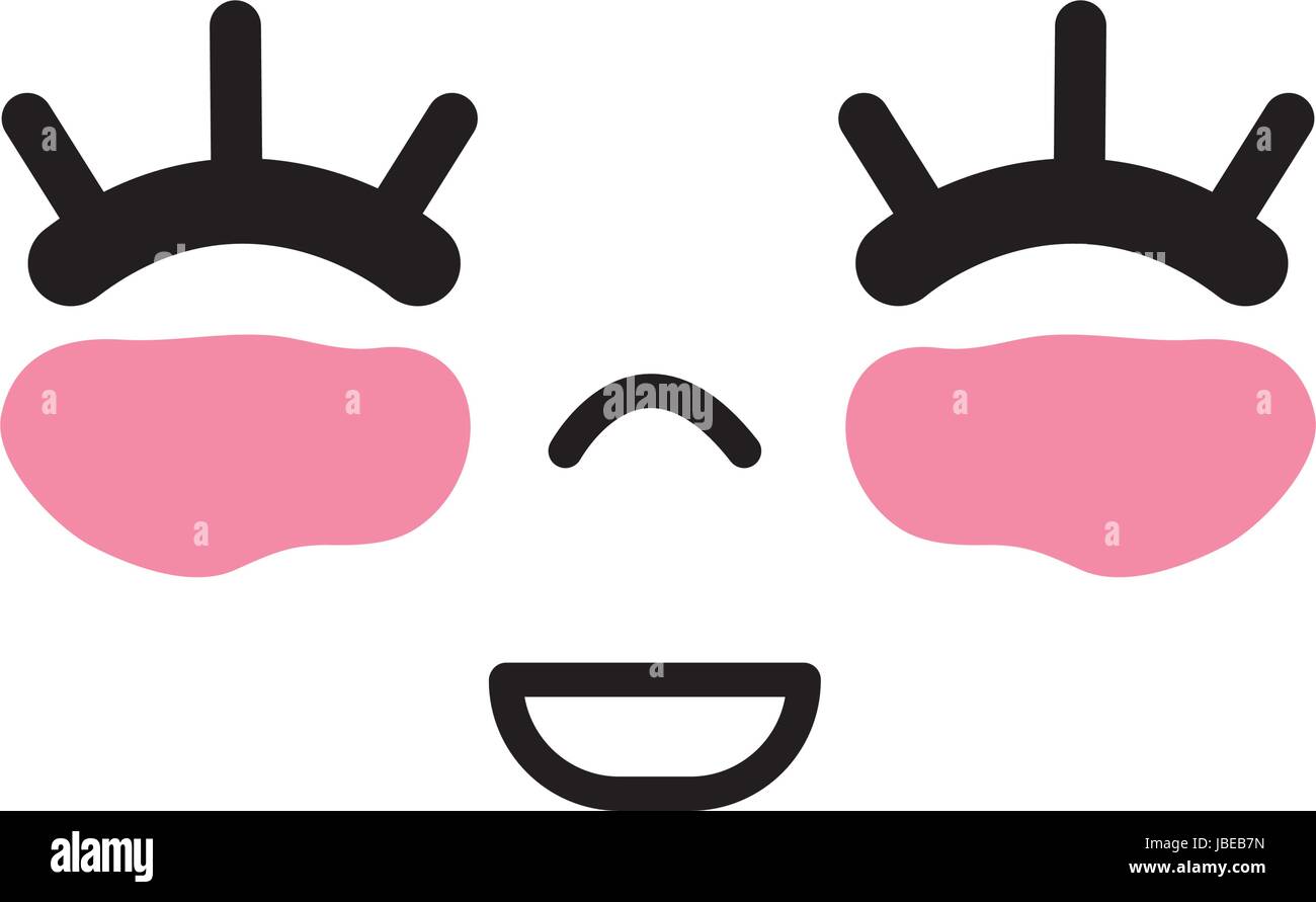 kawaii cute happy face expression Stock Vector Image & Art - Alamy