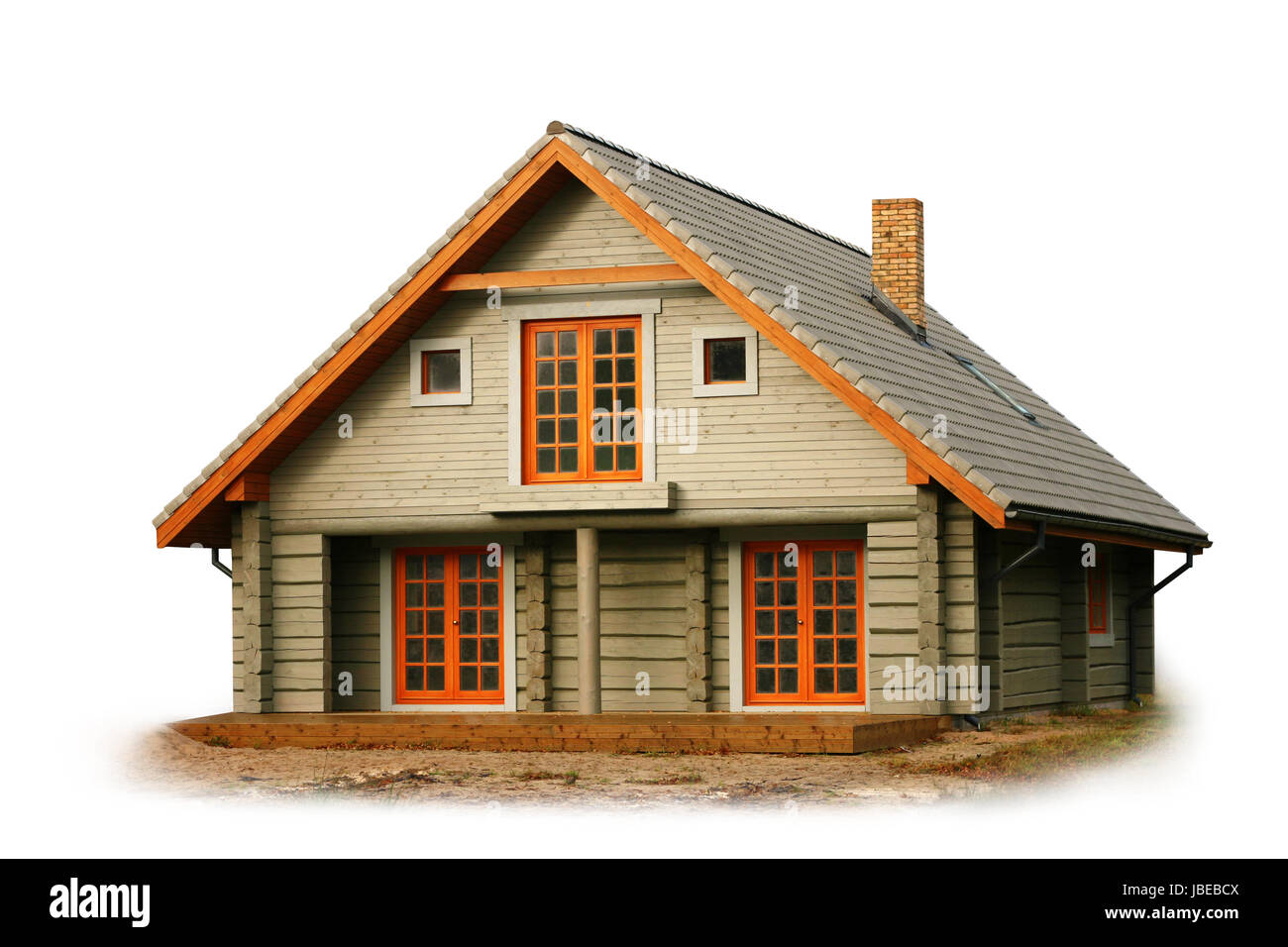 wooden house isolated on white Stock Photo - Alamy