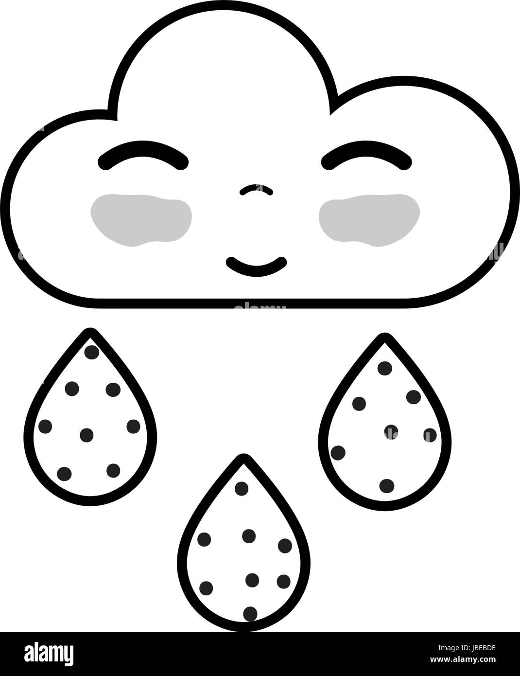 line kawaii nice happy cloud raining Stock Vector Image & Art - Alamy