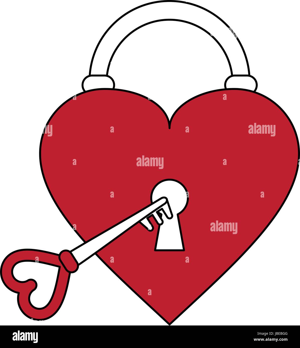 heart padlock flat illustration Stock Vector Image & Art - Alamy