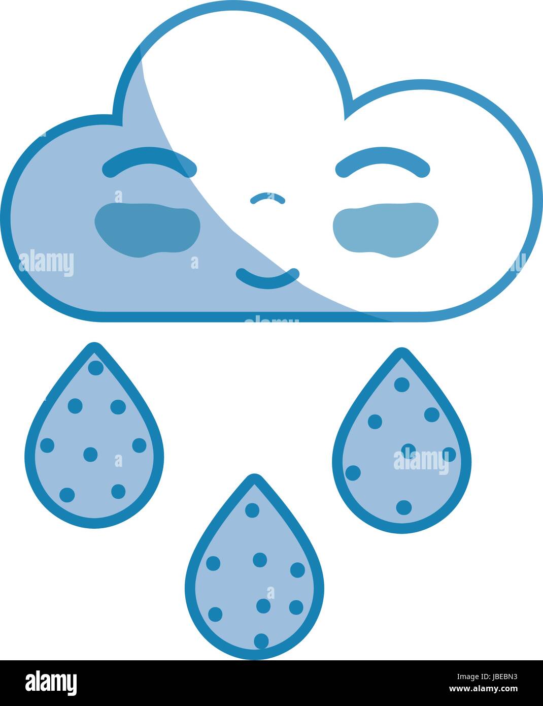 silhouette kawaii nice happy cloud raining Stock Vector Image & Art - Alamy