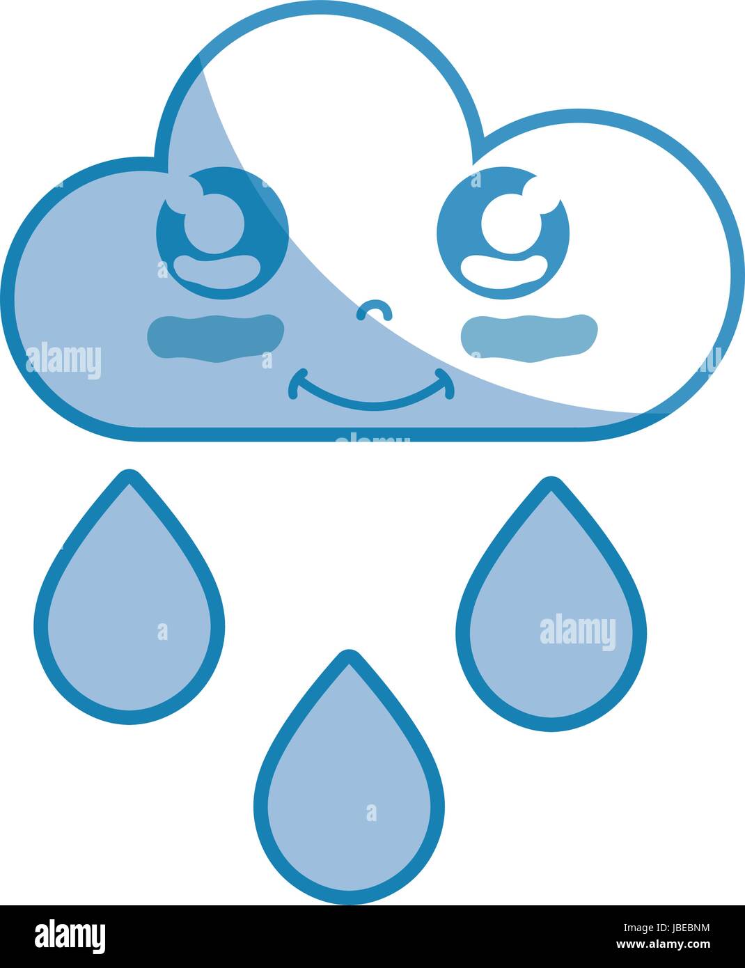 silhouette kawaii nice happy cloud raining Stock Vector Image & Art - Alamy