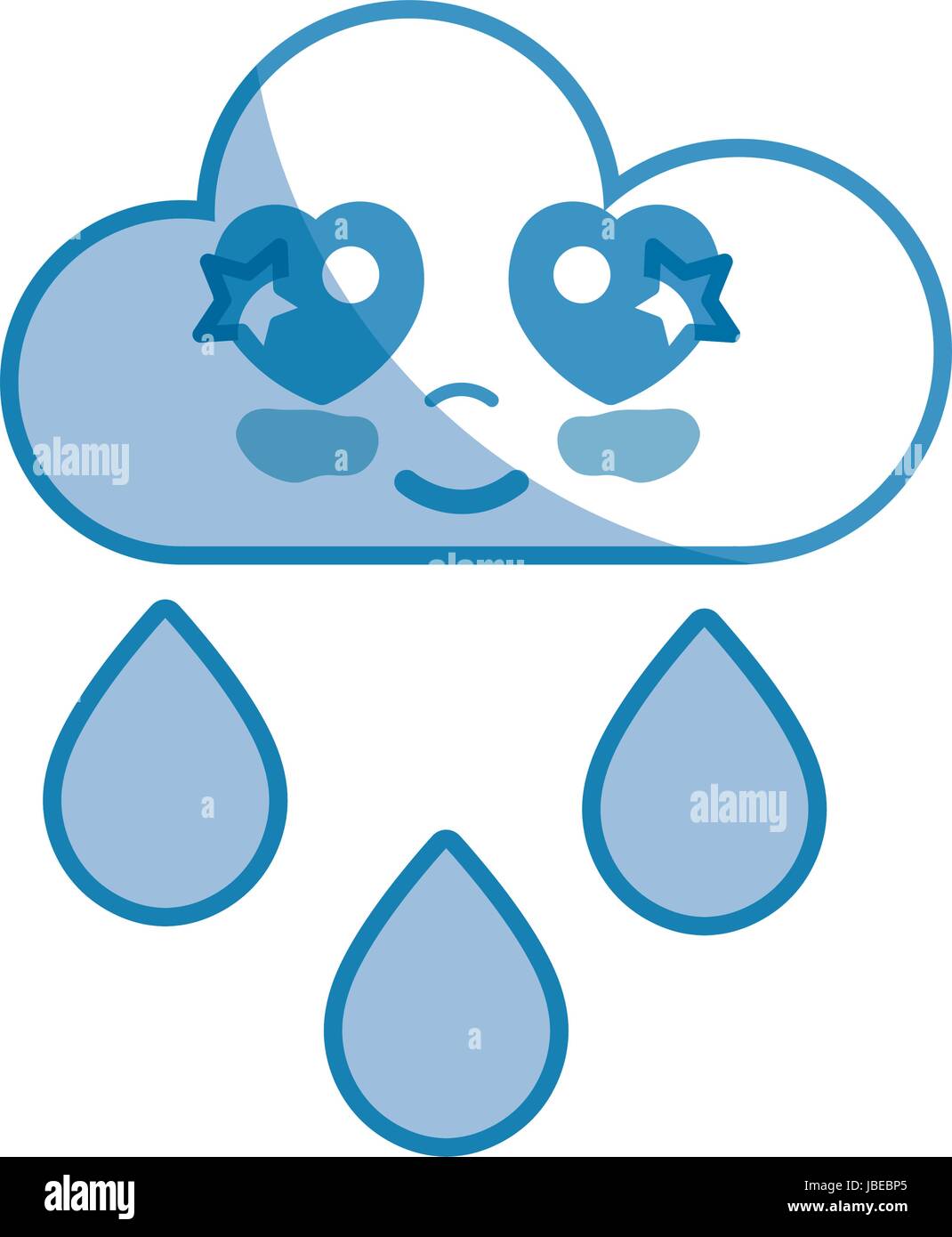 silhouette kawaii nice tender cloud raining Stock Vector Image & Art ...
