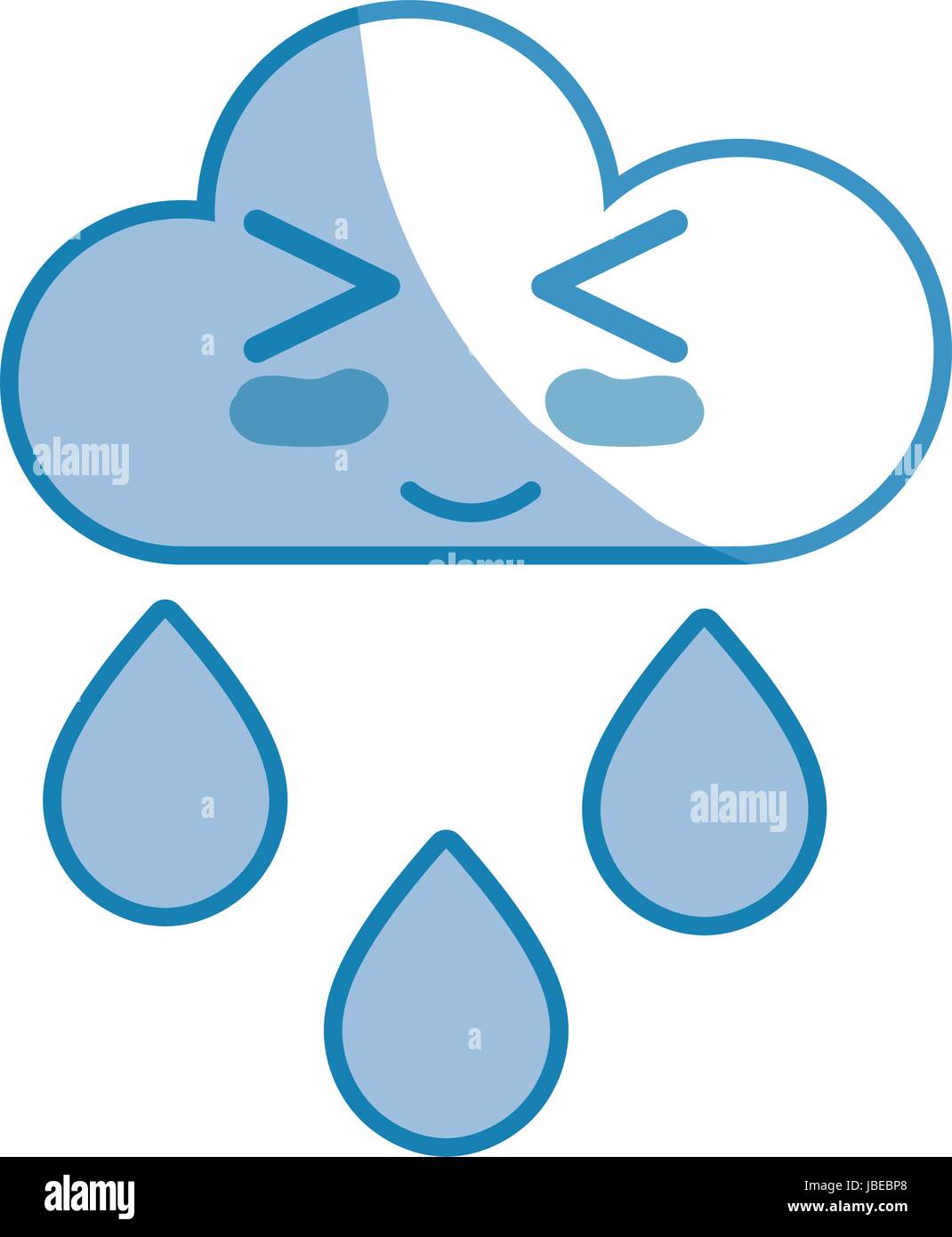 silhouette kawaii nice funny cloud raining Stock Vector Image & Art - Alamy