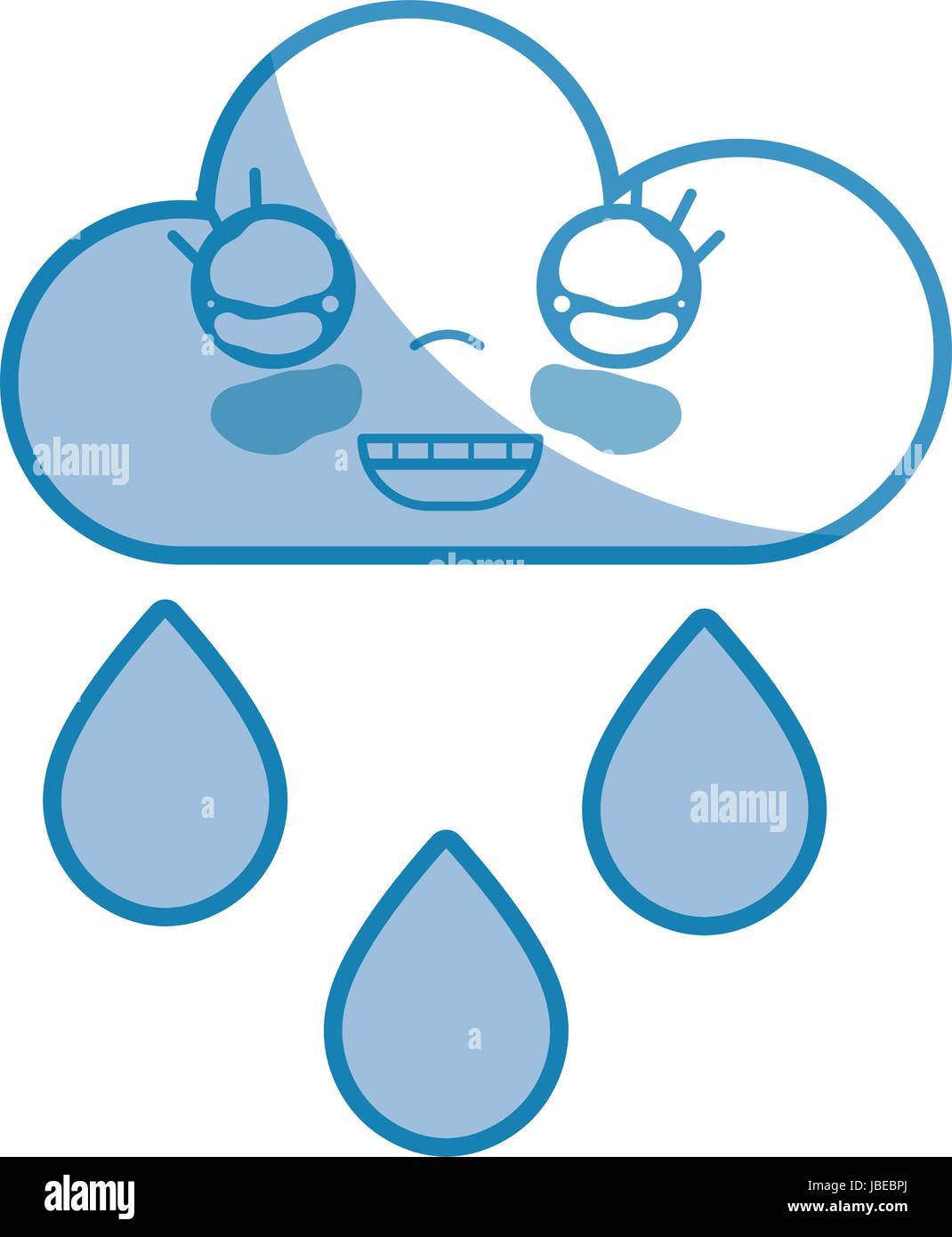silhouette kawaii nice happy cloud raining Stock Vector Image & Art - Alamy