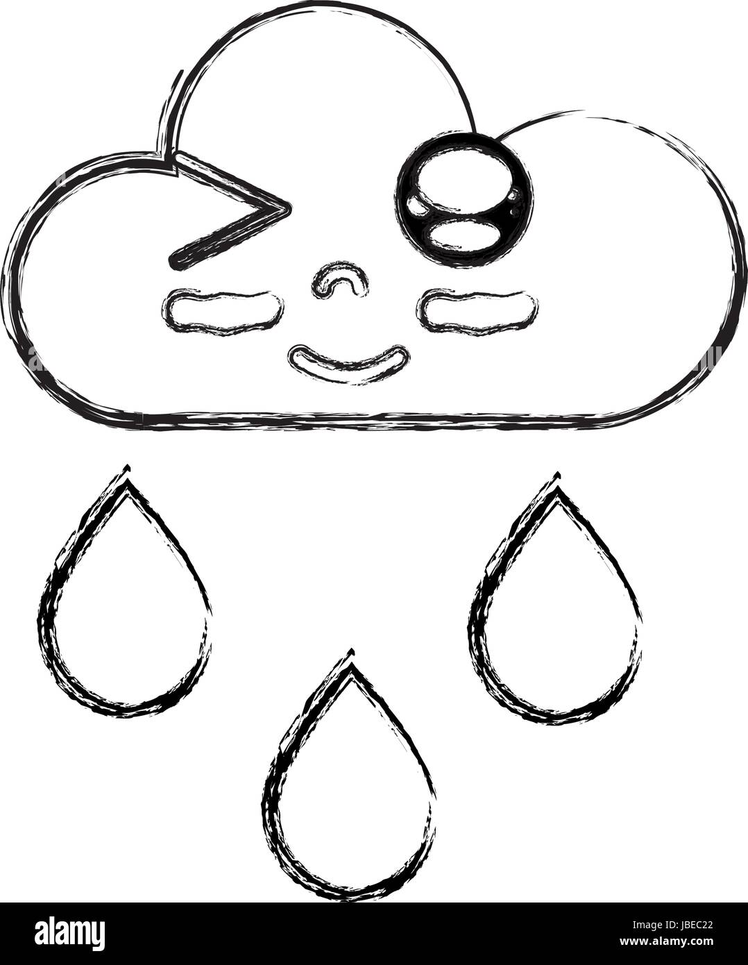 figure kawaii nice funny cloud raining Stock Vector Image & Art - Alamy