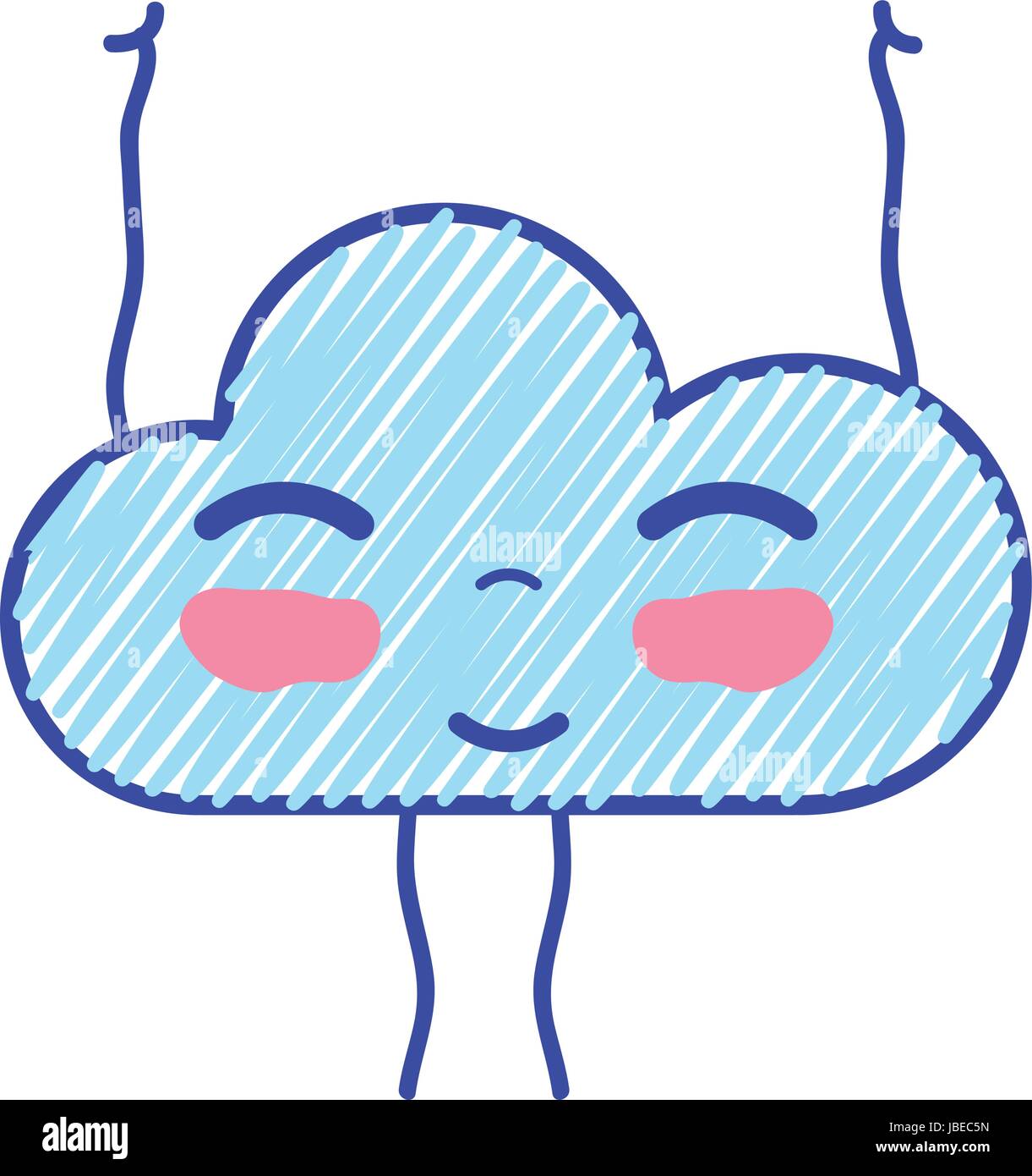 kawaii nice happy cloud with arms Stock Vector Image & Art - Alamy
