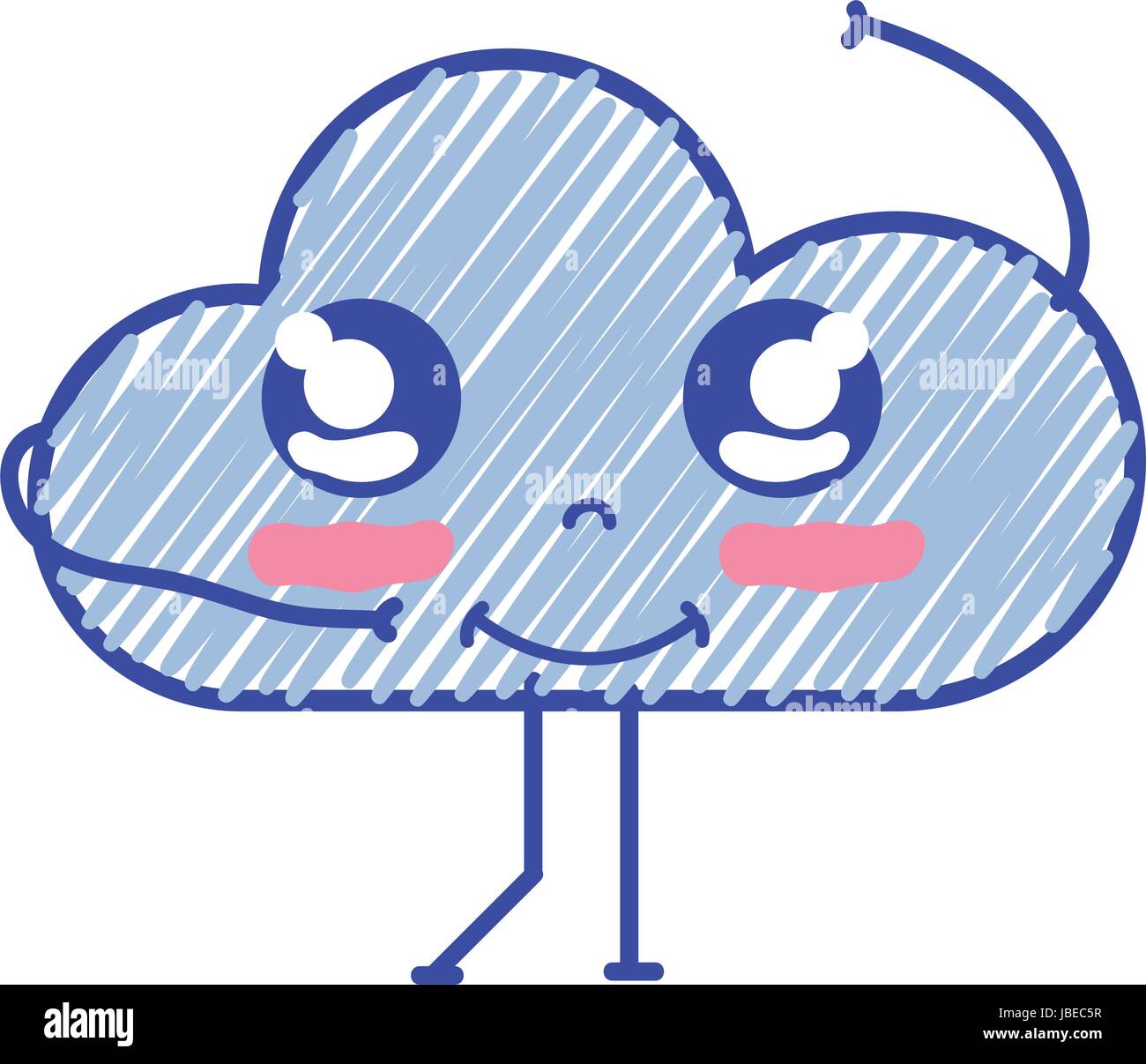 kawaii nice happy cloud with arms Stock Vector Image & Art - Alamy