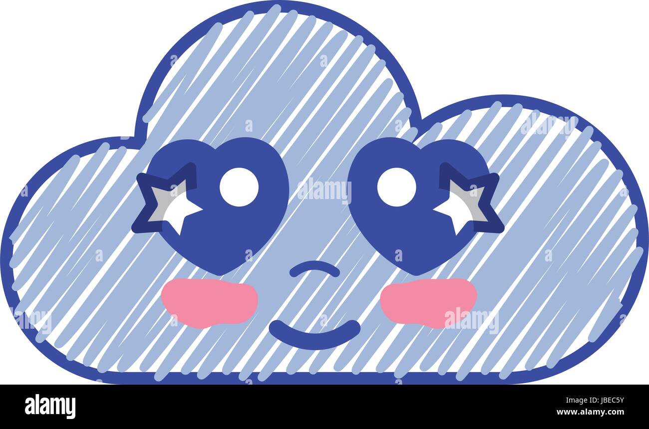 kawaii nice tender cloud emoji Stock Vector Image & Art - Alamy