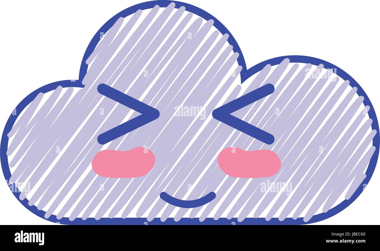 kawaii nice funny cloud emoji Stock Vector Image & Art - Alamy