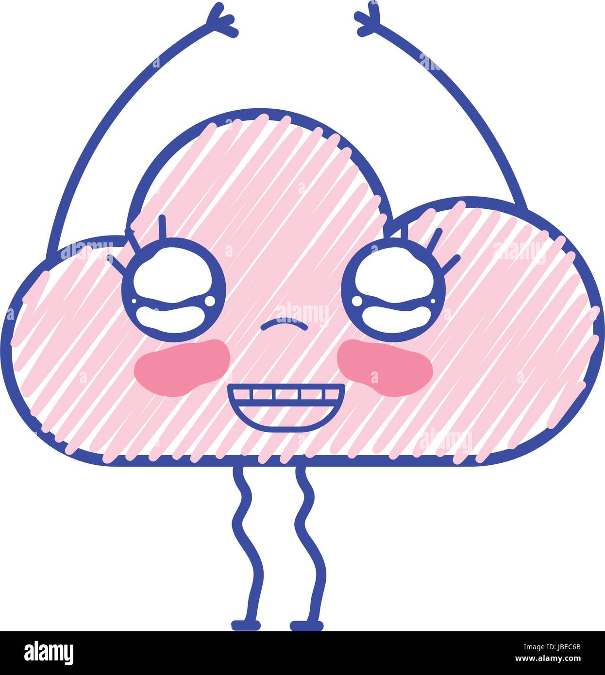 kawaii nice happy cloud with arms Stock Vector Image & Art - Alamy