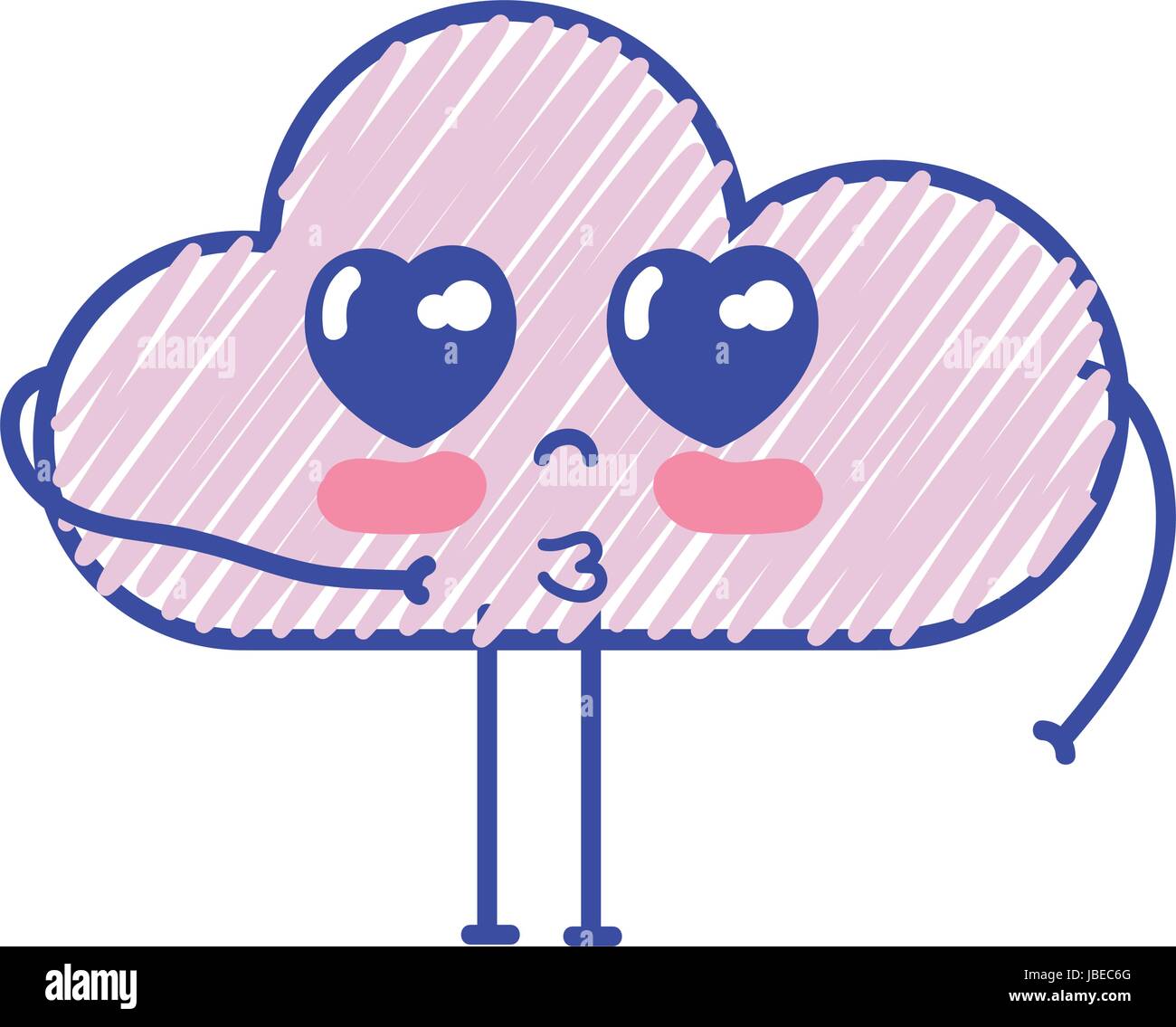 kawaii nice tender cloud with arms Stock Vector Image & Art - Alamy