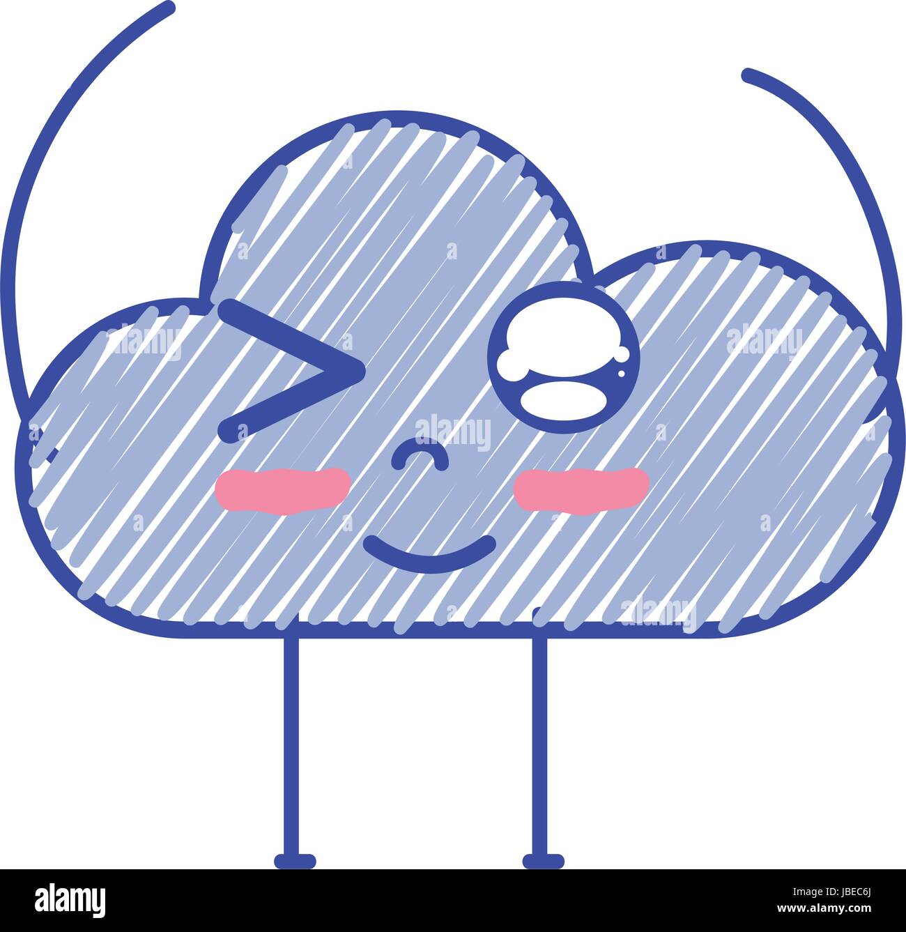 kawaii nice funny cloud with arms Stock Vector Image & Art - Alamy