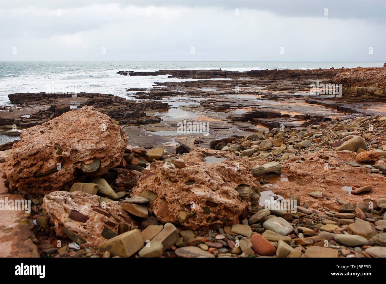 Moroccan coast in Dar Bouazza, Morocco Stock Photo Alamy
