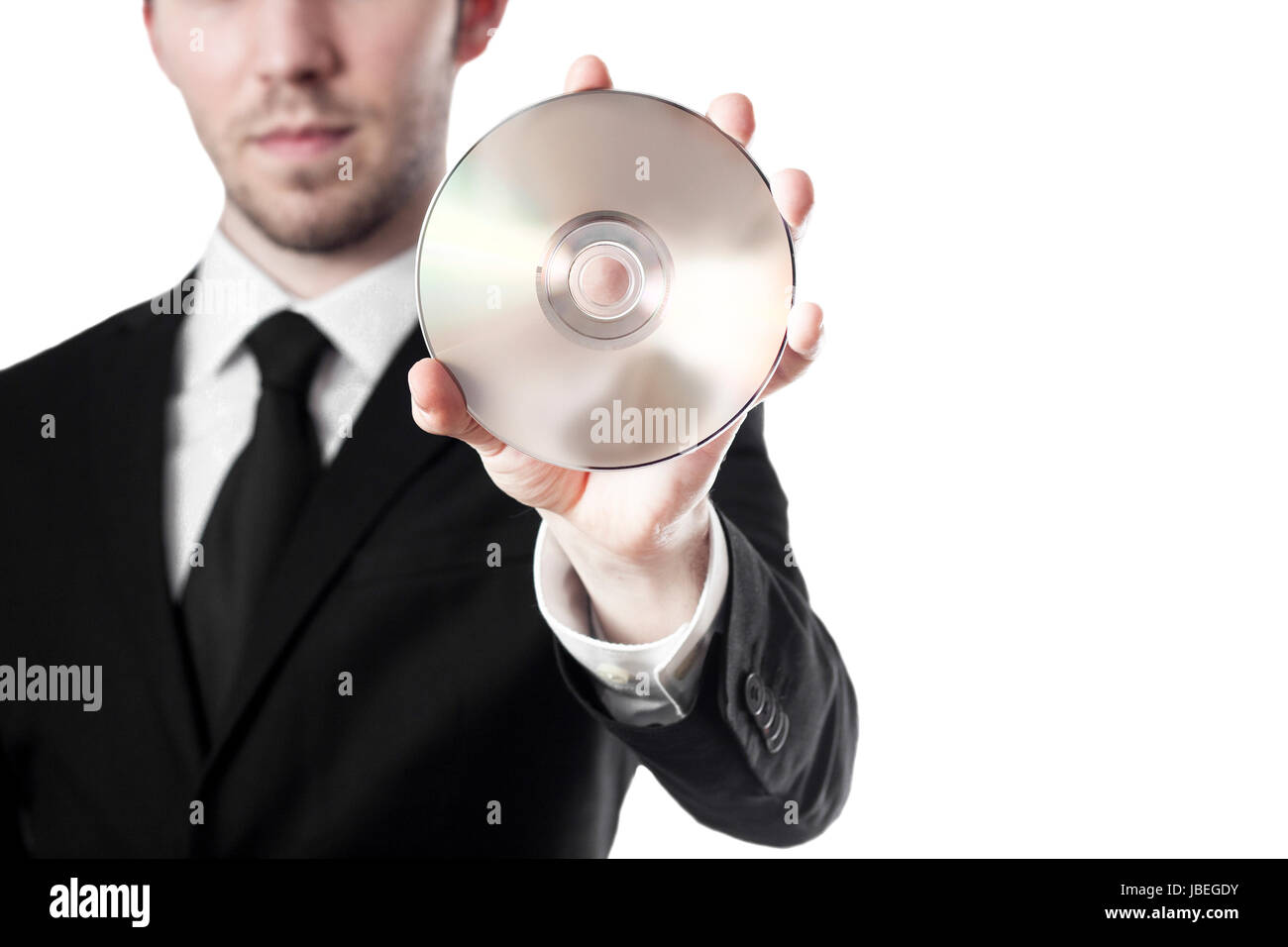 man with cd Stock Photo