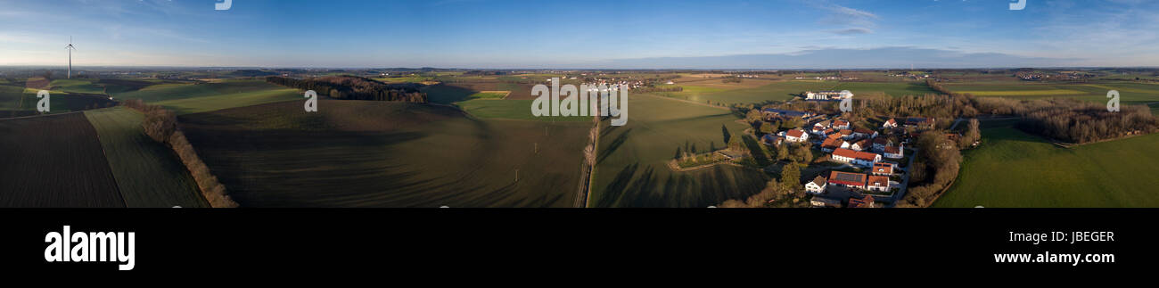aerial view on a small village north of the alps Stock Photo - Alamy