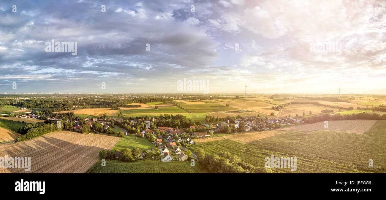 aerial view on a small village north of the alps Stock Photo - Alamy
