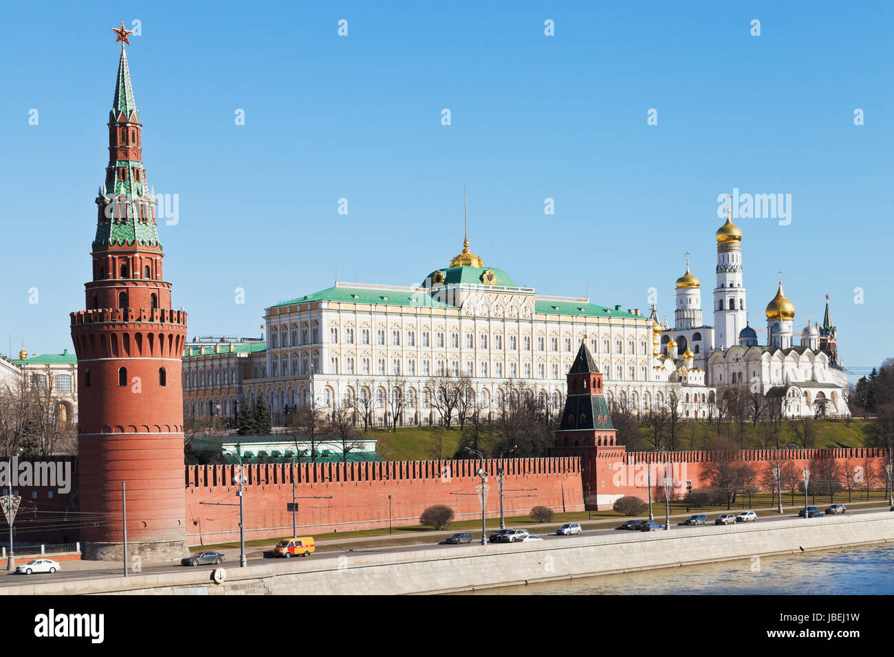 Kremlin red wall, towers, palace, cathedrals in Moscow Stock Photo - Alamy