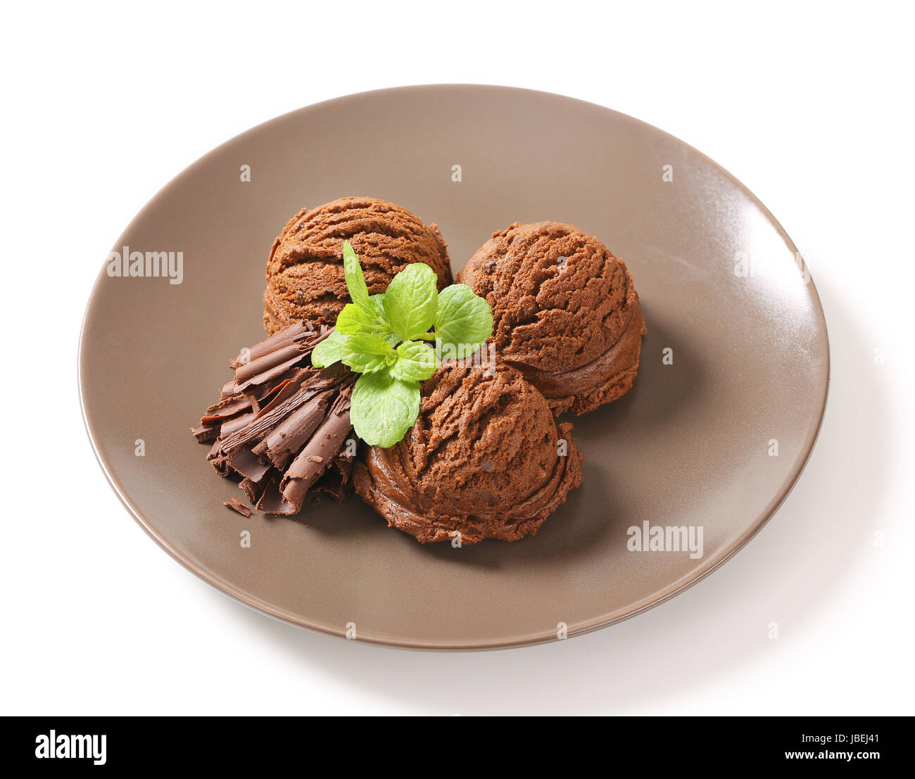 Scoops of dark chocolate ice cream Stock Photo Alamy