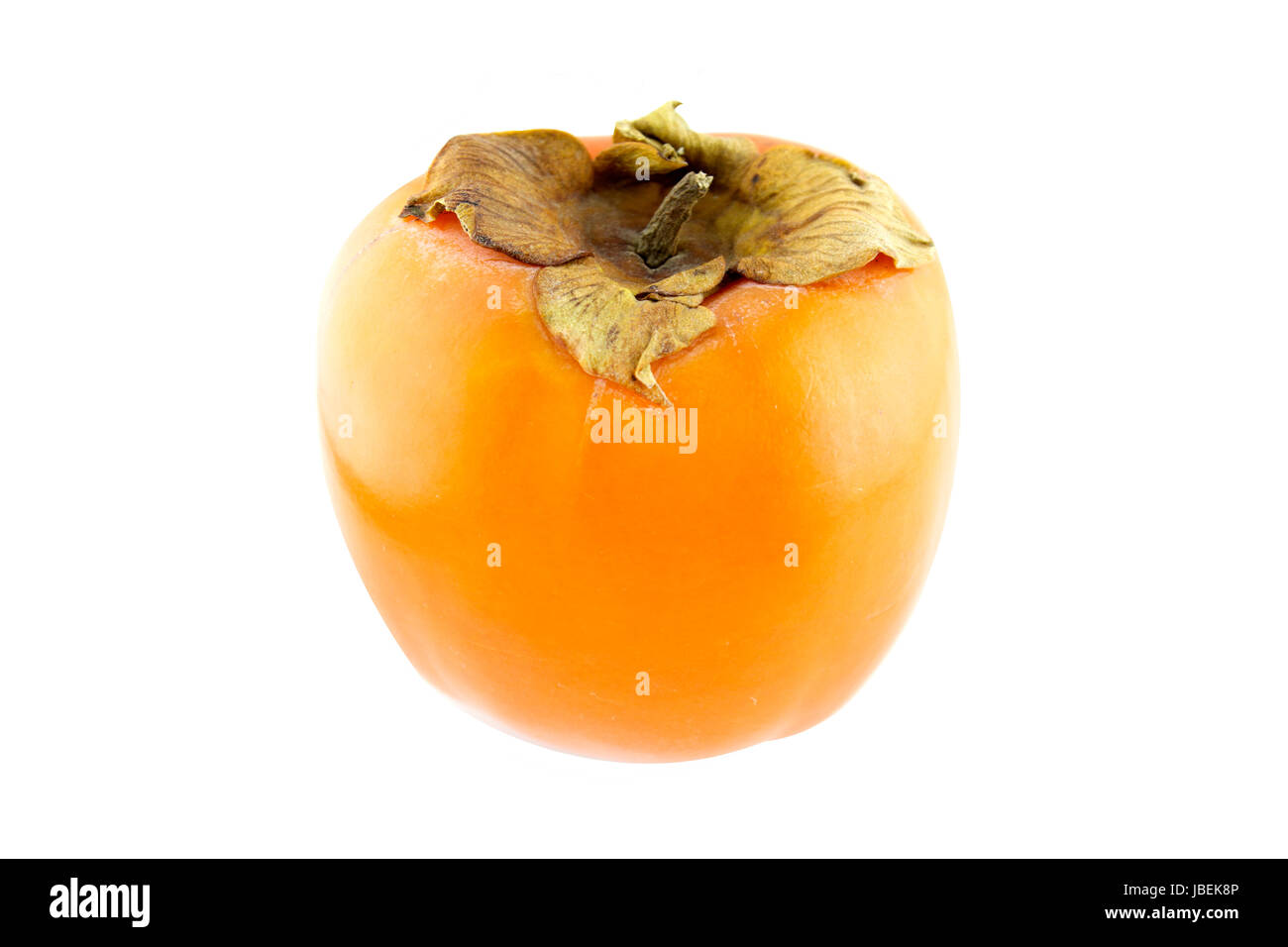 persimmon fruit isolated on white background, (clipping work path included). Stock Photo