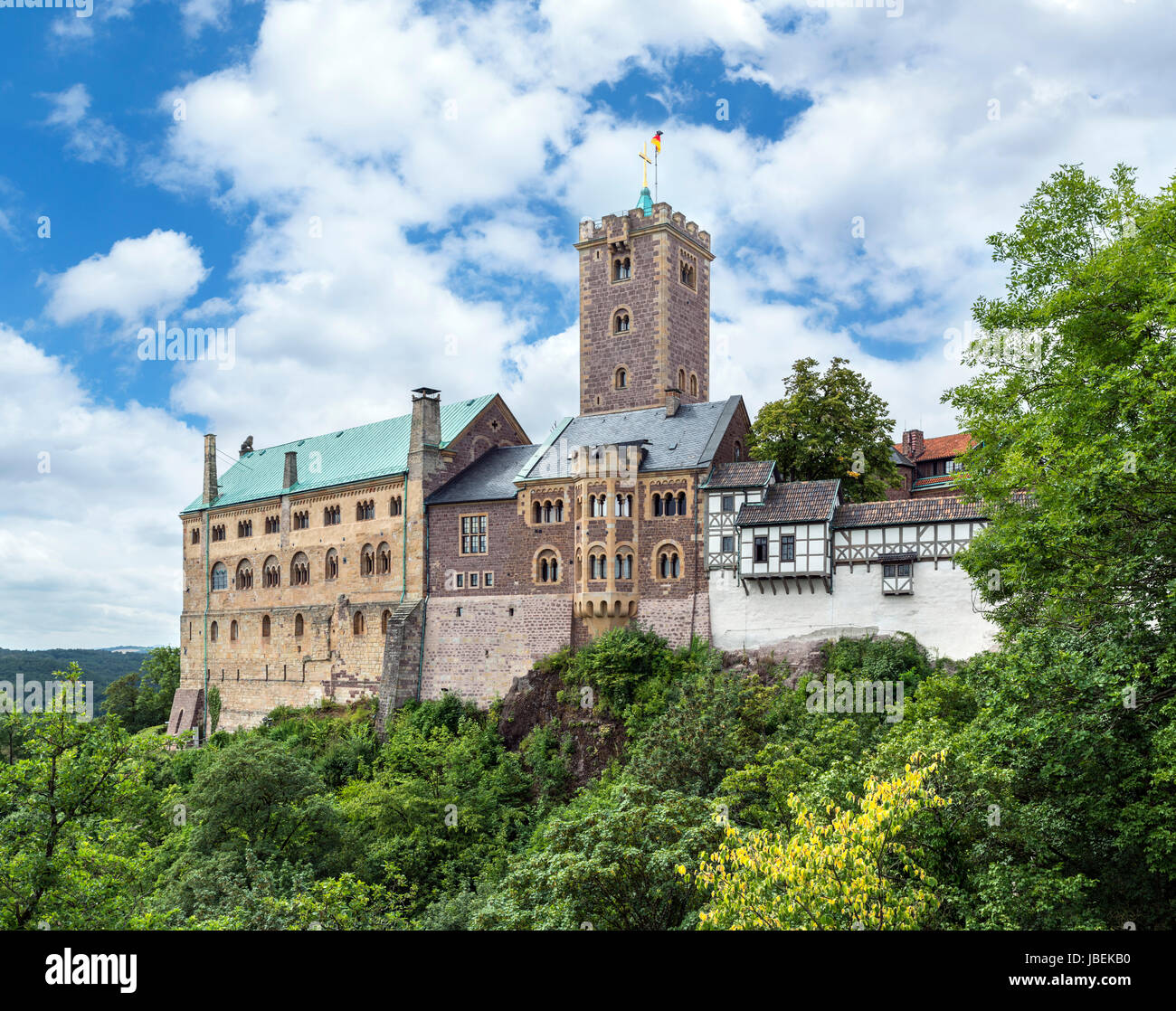 The Wartburg castle, where Martin Luther translated the New Testament of the Bible into German, Eisenach, Thuringia, Germany Stock Photo