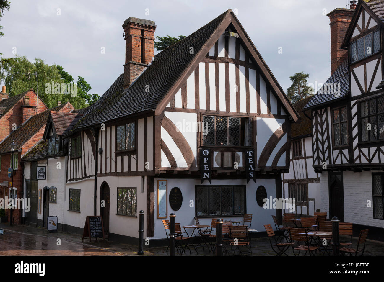Thomas Oken Tea Rooms in the historic town of Warwick, situated next to Warwick Castle. (88) Stock Photo