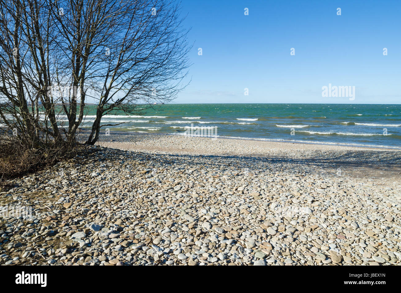 Coast of Baltic sea covered by a pebble Stock Photo