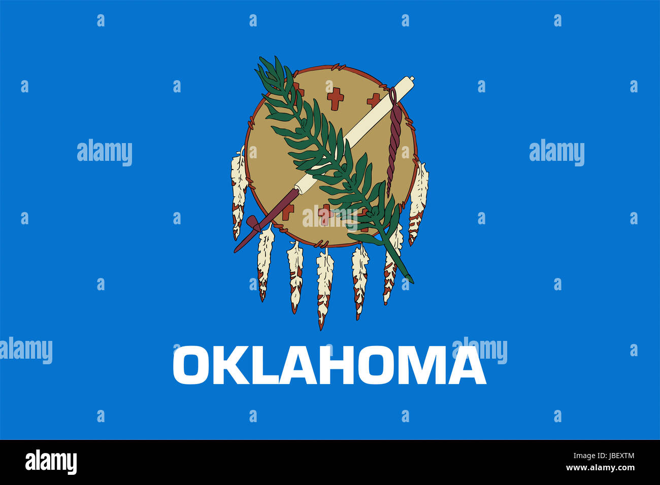 Illustration of the flag of Oklahomastate in America Stock Photo
