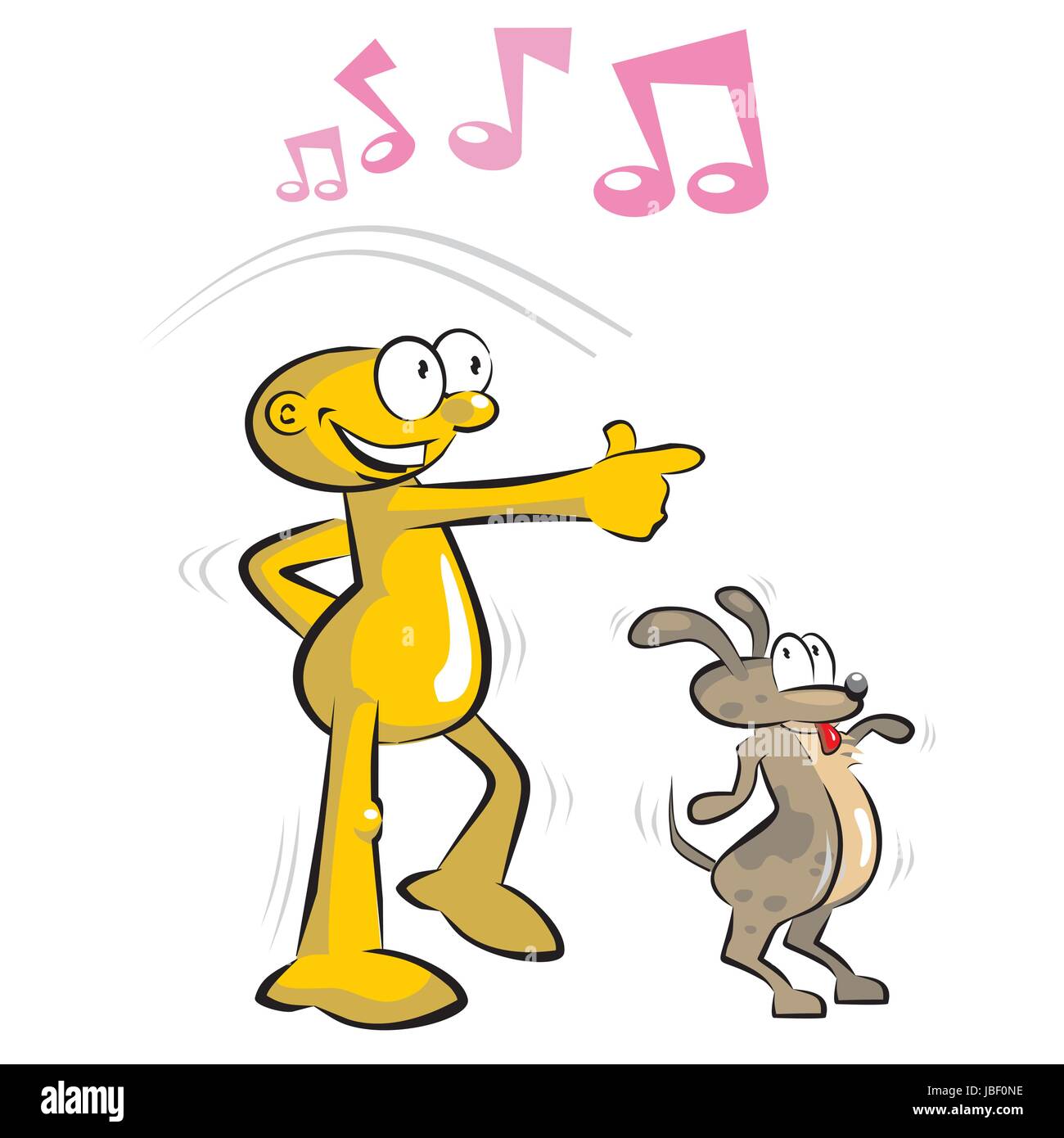 Funny dancing cartoon musical notes hi-res stock photography and images ...