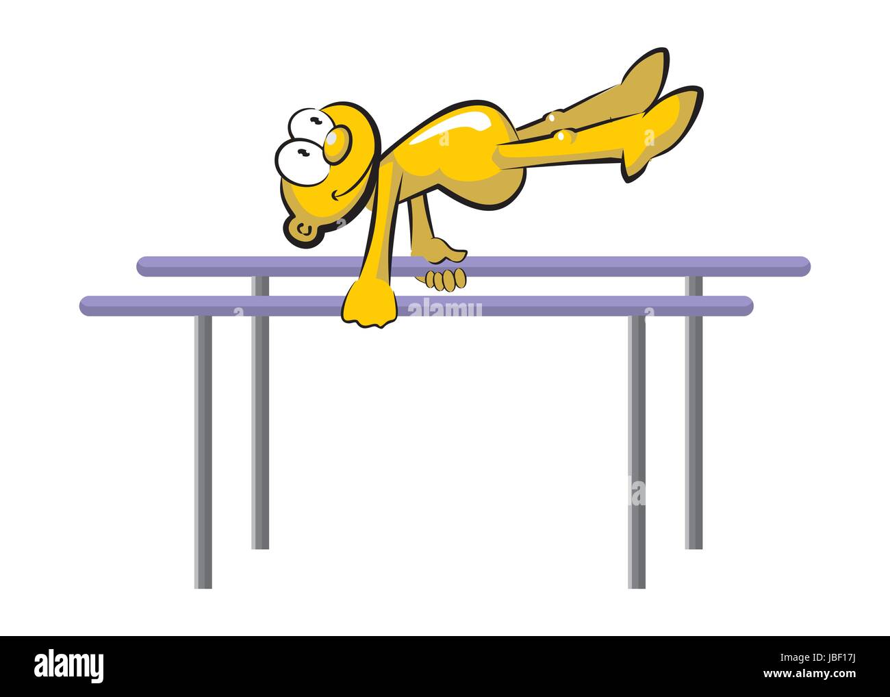 Artistic Gymnastics Athlete in parallel bars. Cartoon Olympics Summer Games Stock Vector