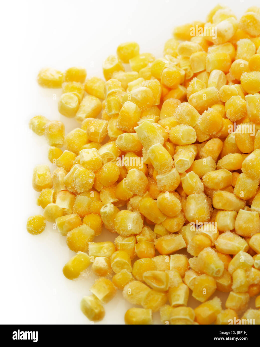 Frozen Sweet Corn ,Close Up On White Background Stock Photo - Alamy
