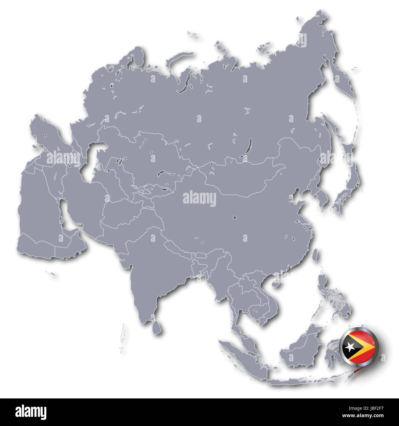 asia map with east timor Stock Photo