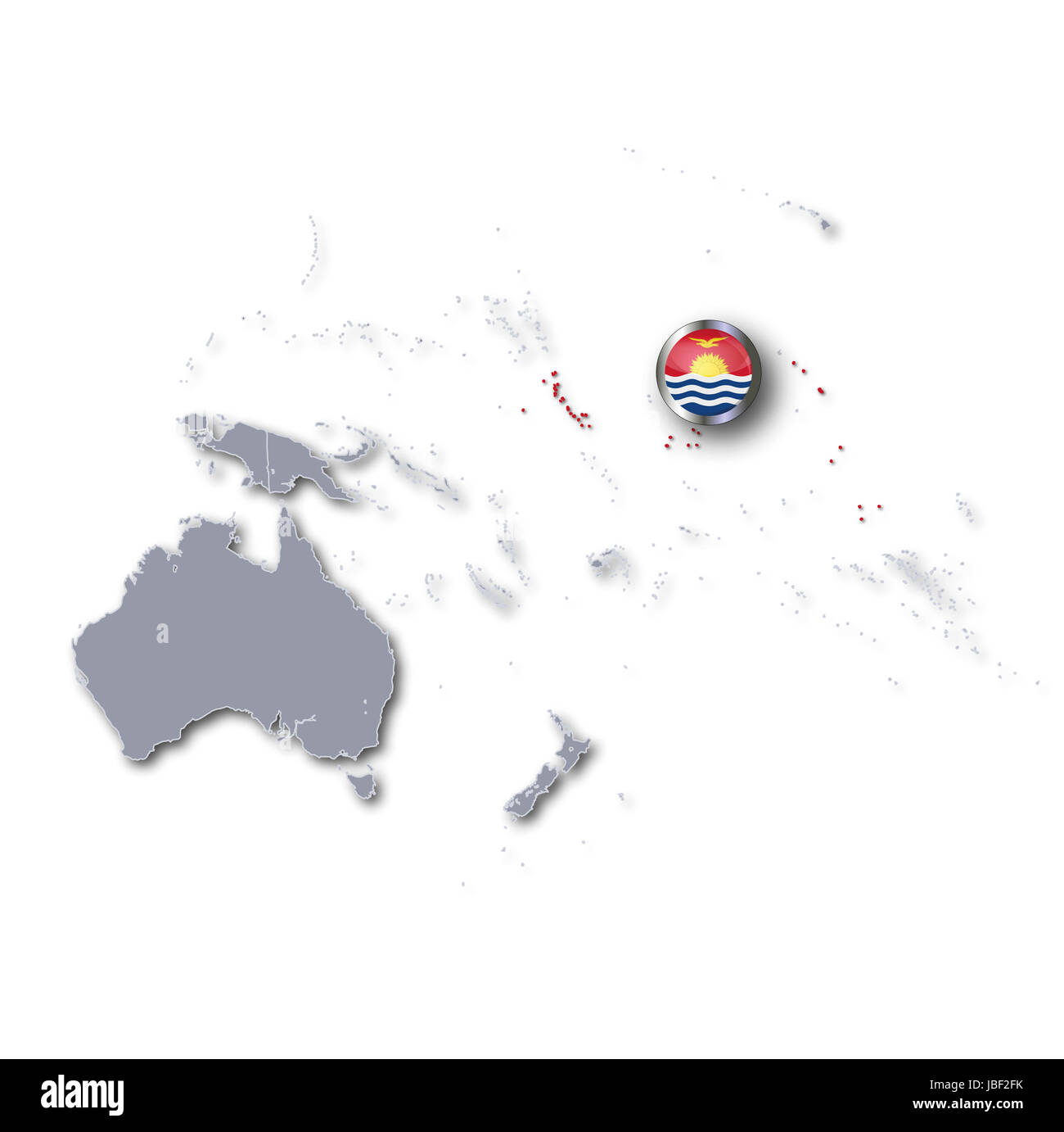 pacific map kiribati Stock Photo