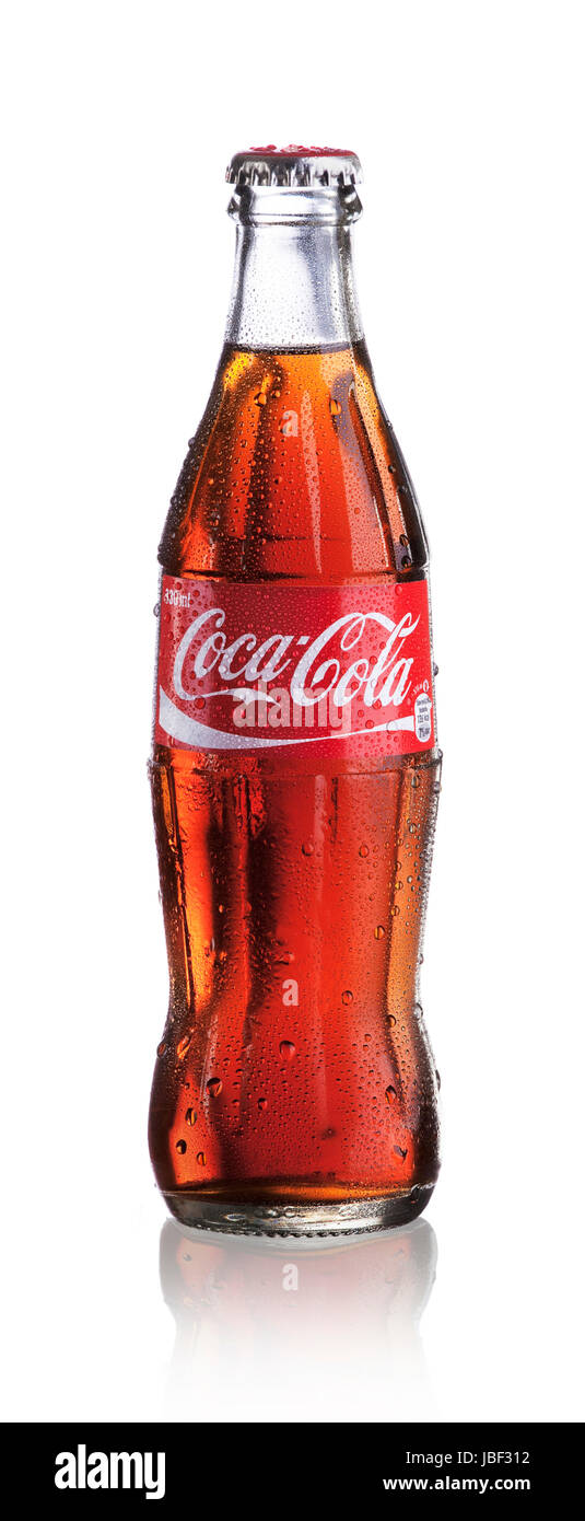 Coca Cola in glass contour bottle Stock Photo