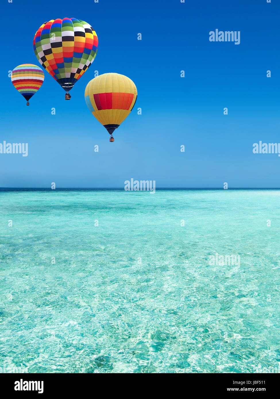 Hot air balloon over sea hires stock photography and images Alamy