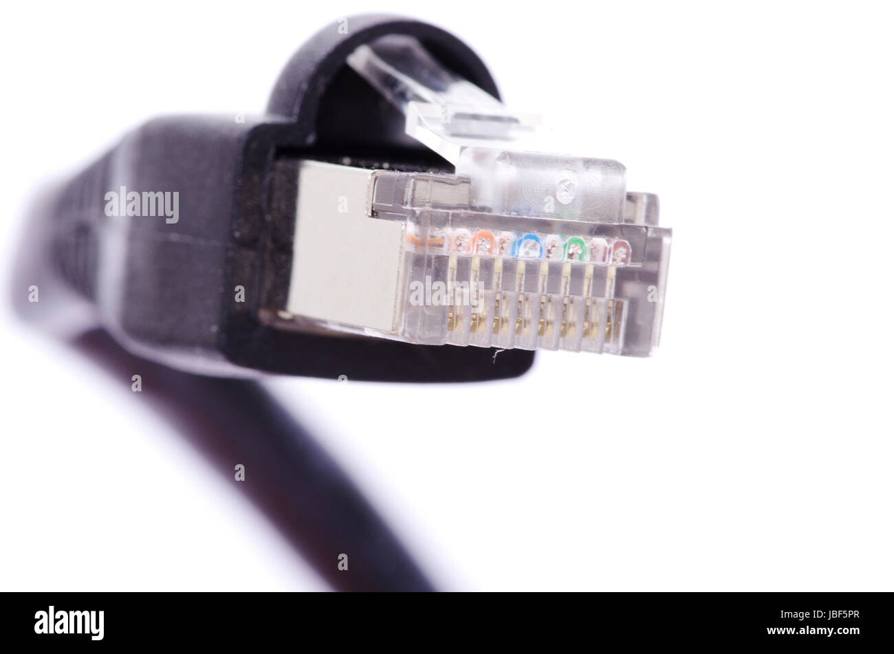 Macro shot of network connection plug Stock Photo - Alamy