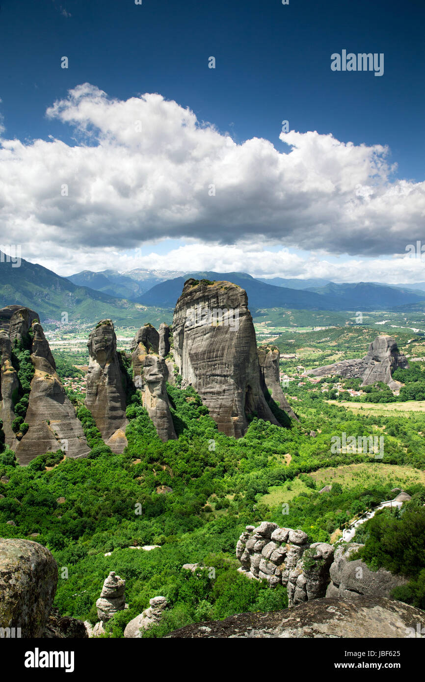 Monastery on top of rock in Meteora, Greece Stock Photo - Alamy