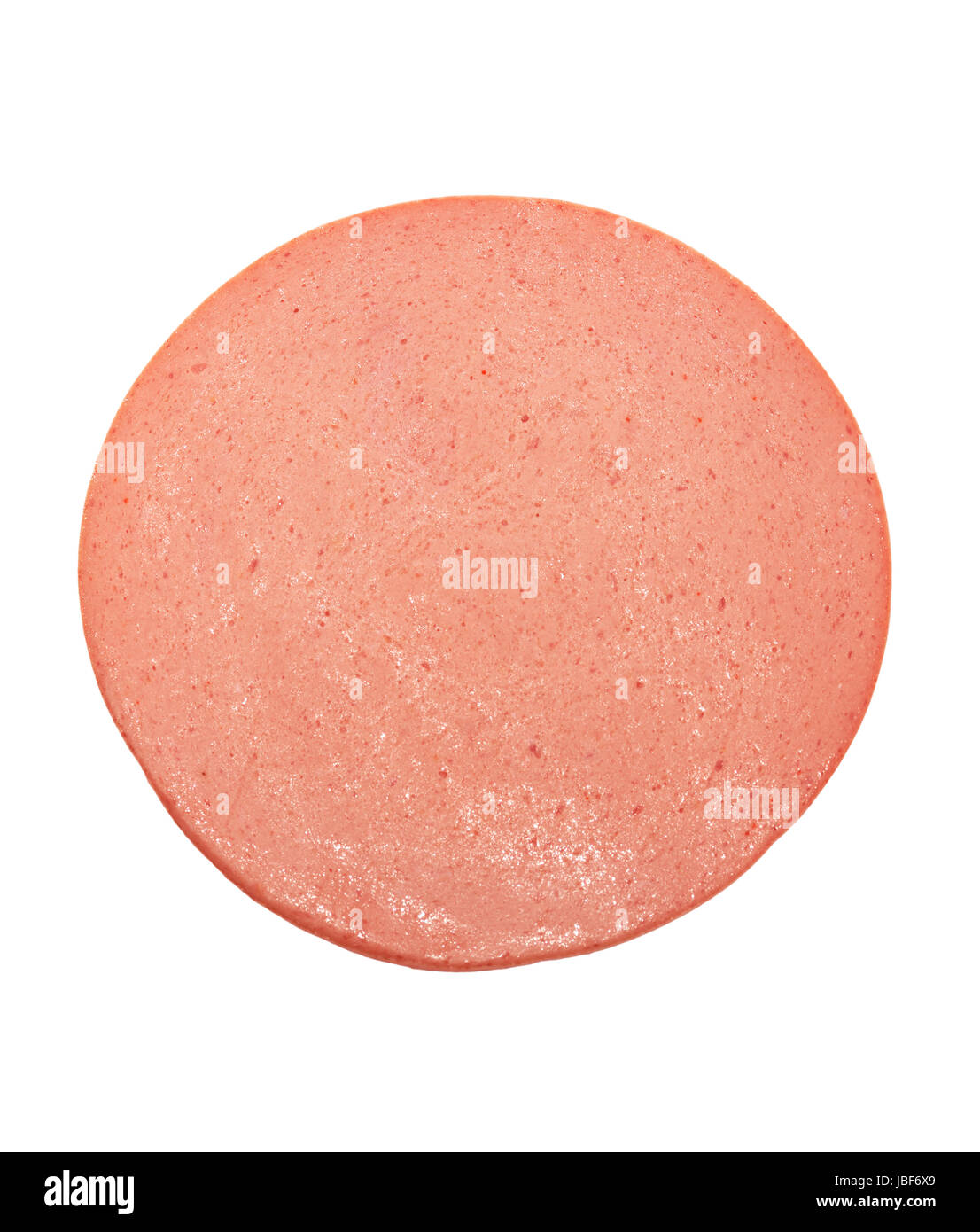 Bologna Slice Isolated On White Background Stock Photo Alamy
