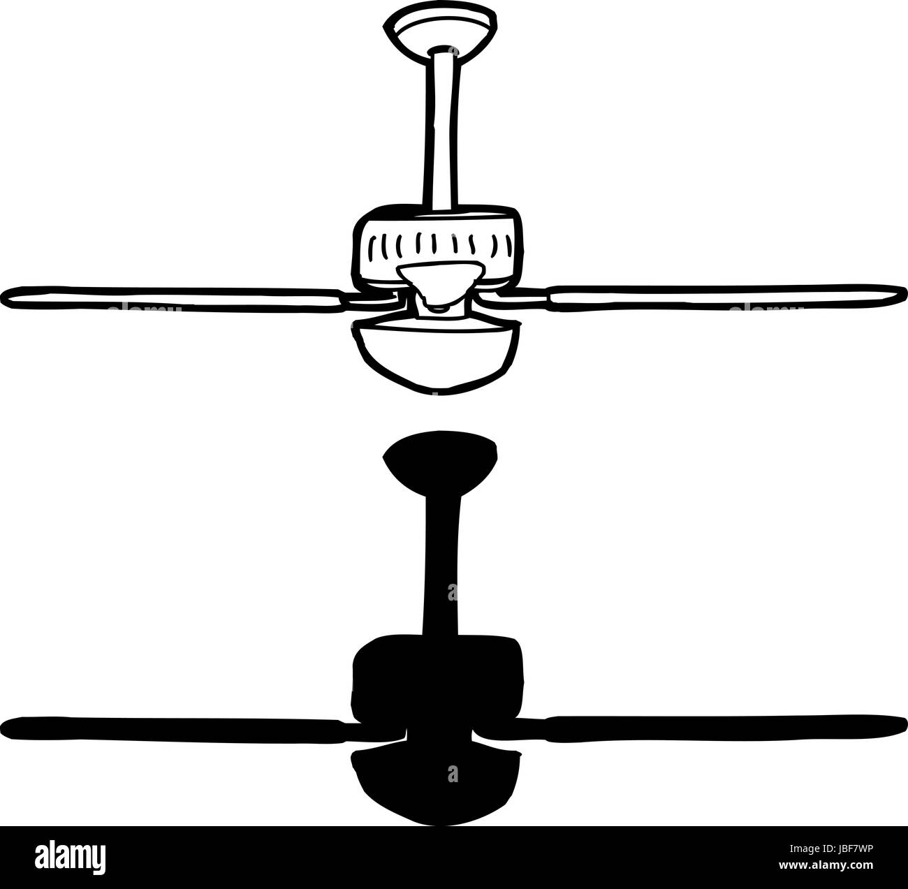 Black and white drawing of ceiling fan Stock Photo Alamy