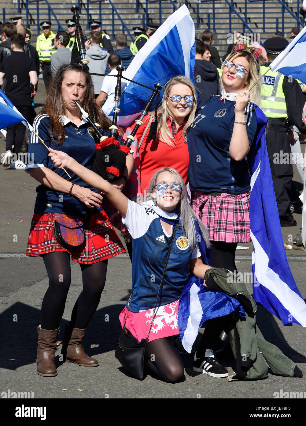 Scotland Fans Ahead Of The 2018 Fifa World Cup Qualifying Group F Scotland Fans Ahead Of The 2018 Fifa World Cup Qualifying Group F Match At Hampden Park Glasgow Press Association Photo Picture Date Saay June 10