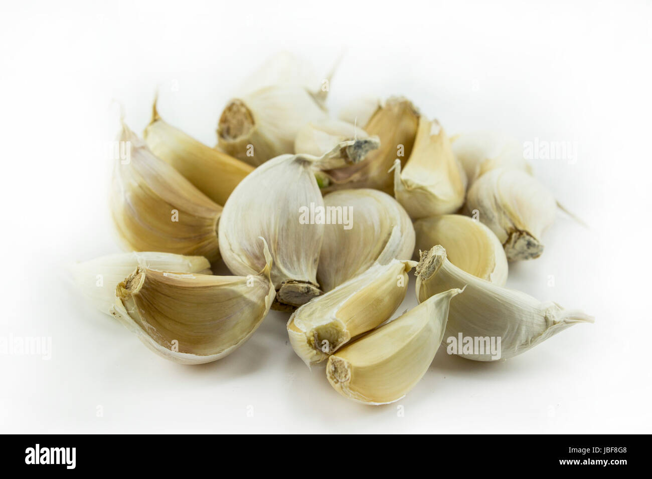 Garlic and garlic bulb on white background Stock Photo - Alamy