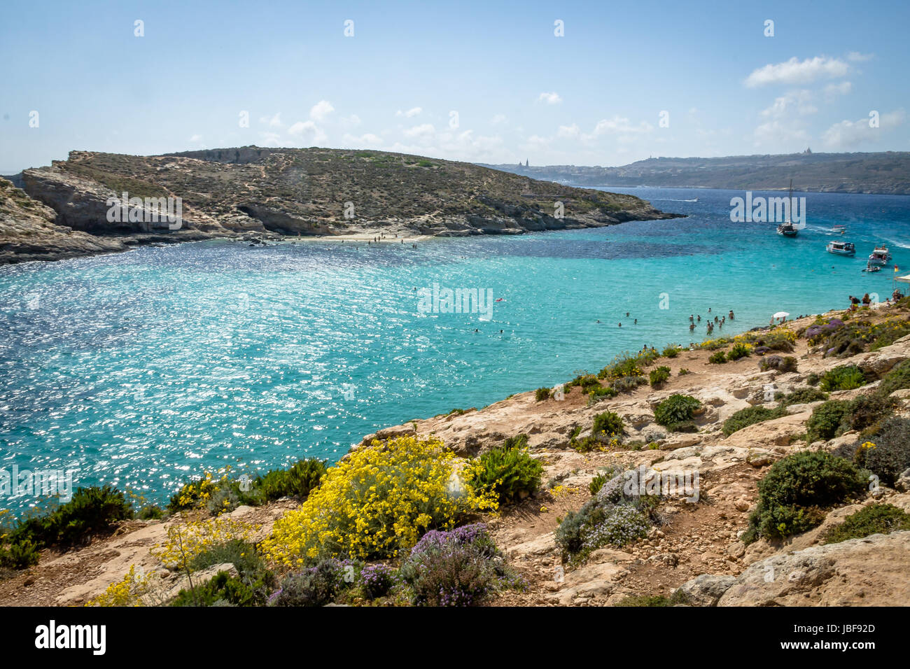 The Blue Lagoon in Comino Island - Gozo, Malta Stock Photo - Alamy