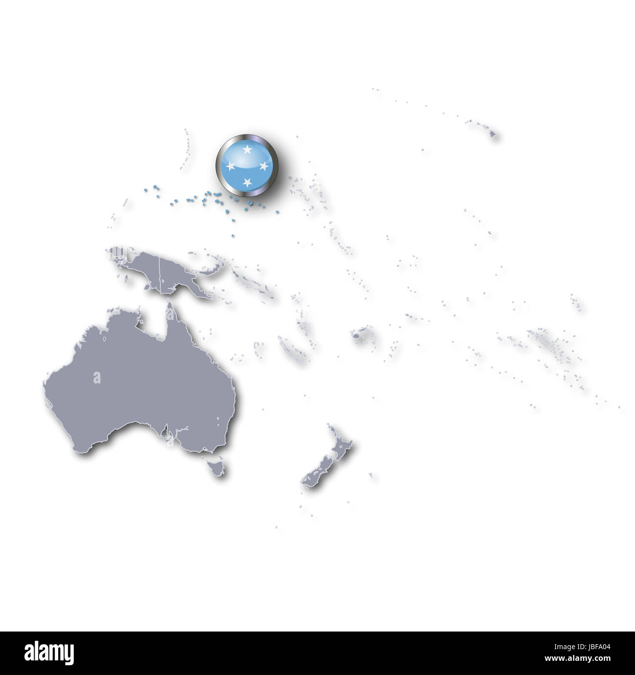 pacific map micronesia Stock Photo