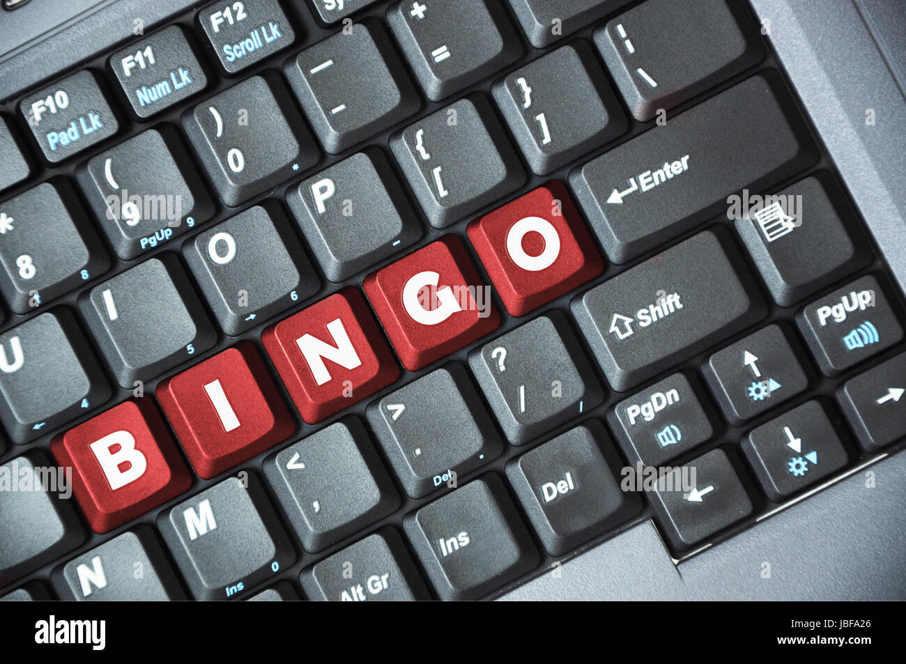 Red bingo key on keyboard Stock Photo - Alamy