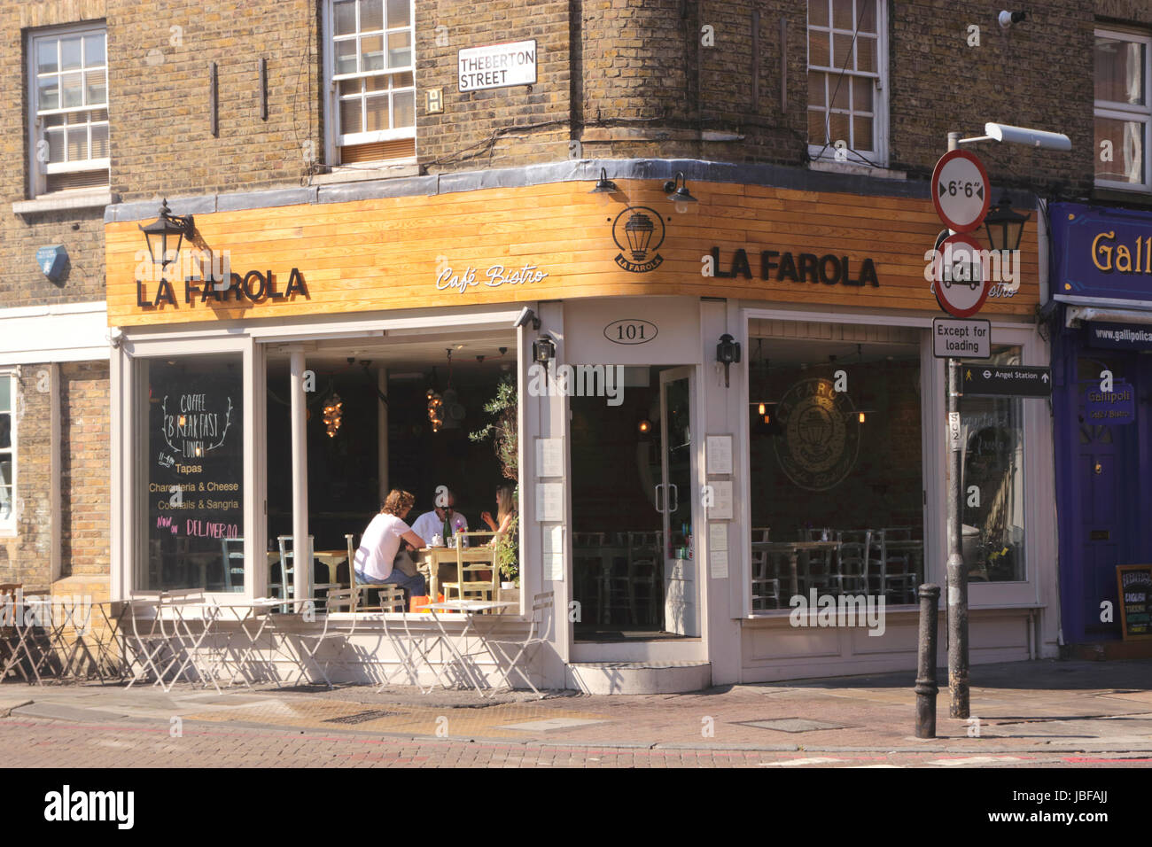 La Farola Cafe Bistro Upper Street Islington London Stock Photo