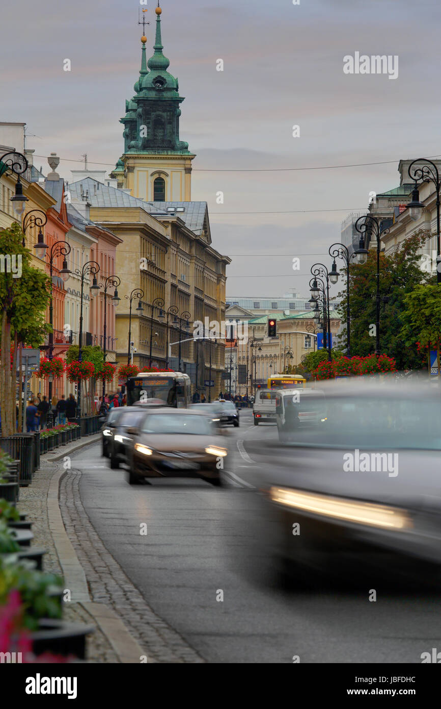 Ulica Nowy Świat Street, Srodmiescie, Warsaw, Poland Stock Photo