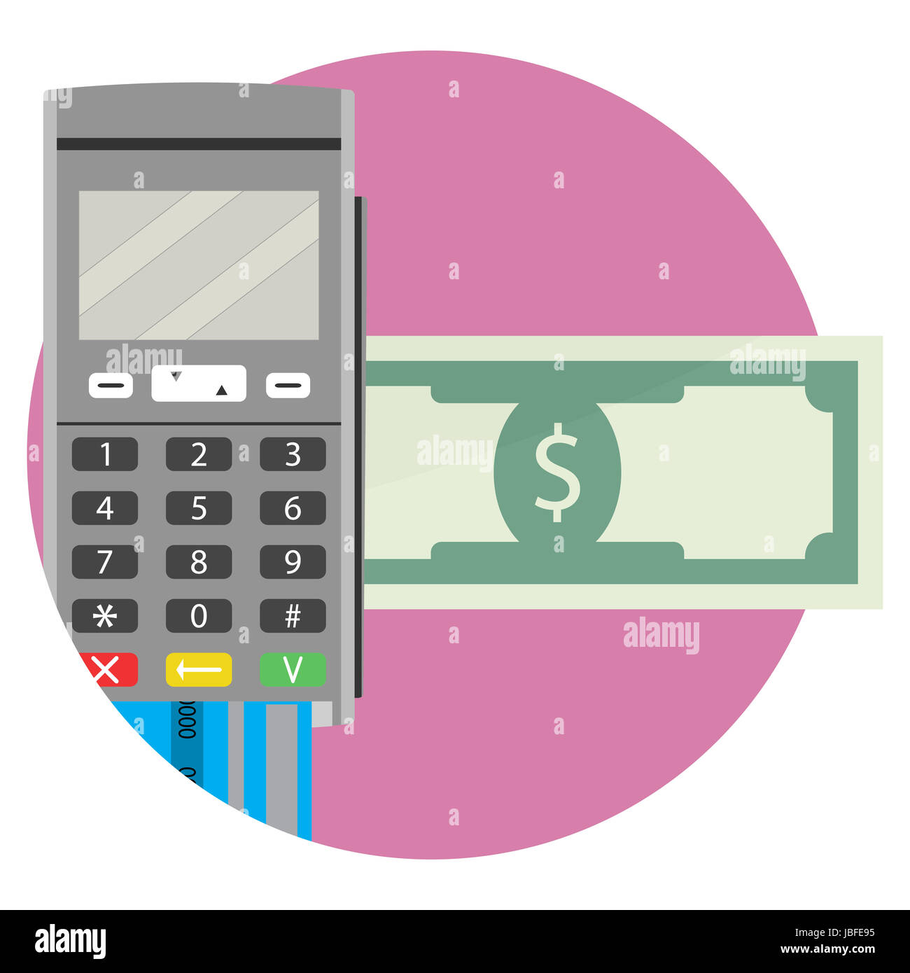 Icon of electronic money transfer application. Vector transfer and send money, bank transfer money transaction illustration Stock Photo