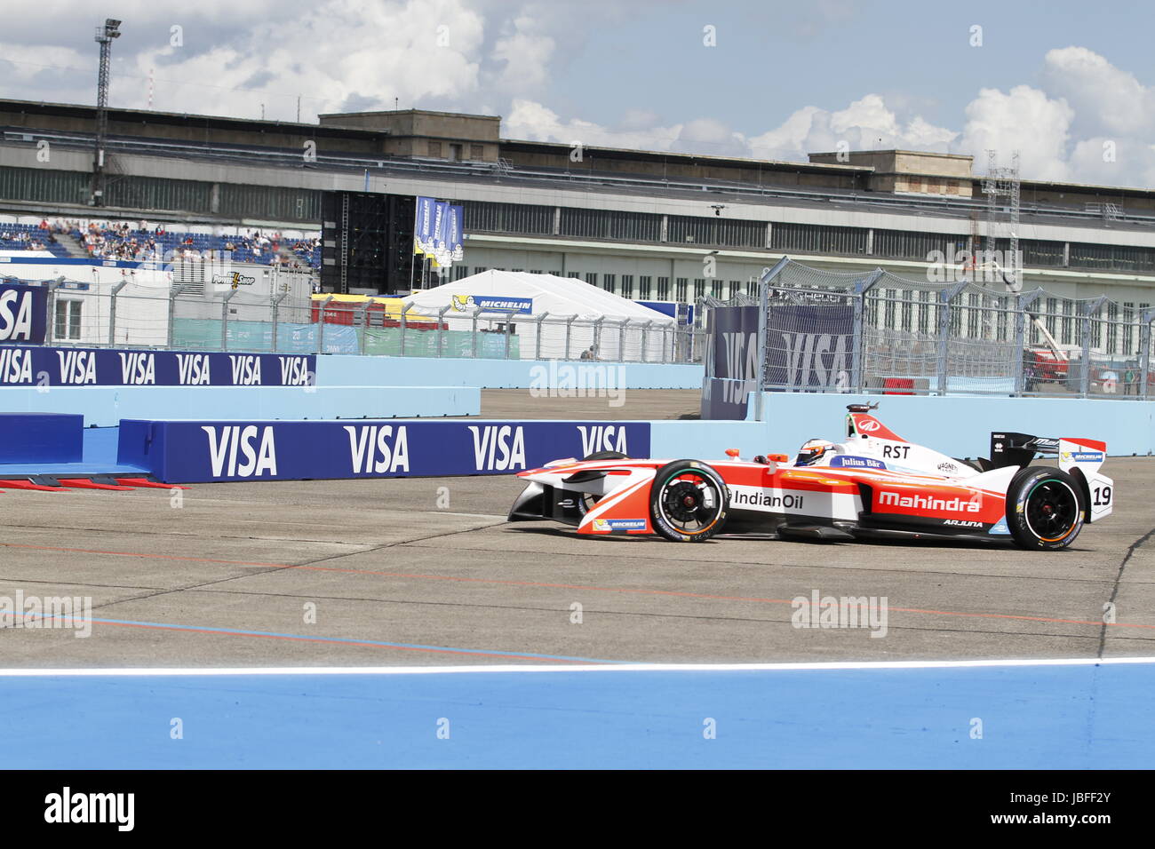 E Racing Track The photo shows an electric car on the Formula e race track on the ...